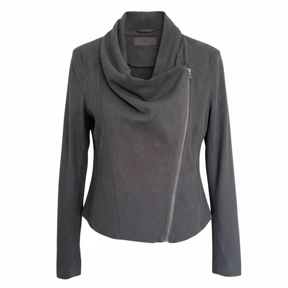 Blank NYC Slate Blue Suede Drape Jacket